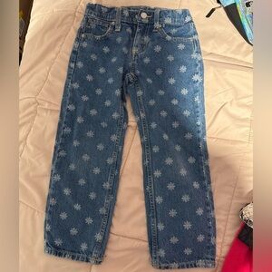 Kids old navy Floral Blue wide leg Jeans girls size 6